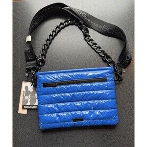 BCBG generations Crossbody Puff Bag Purse In Royal Blue NWT Several Pockets